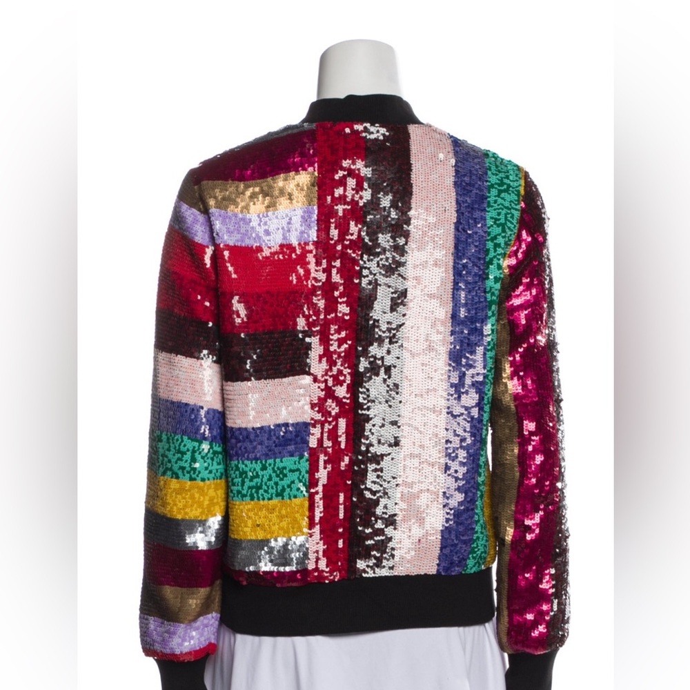 Alice + Olivia Women's Sequence Striped Multi Color Jacket Size Small - Picture 4 of 6